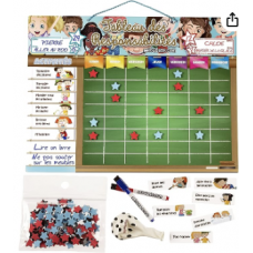 TABLE OF RESPONSIBILITIES Magnetic Large | Reward Chart for Wall or Fridge 43x32cm, 22 Activities, 2 Mar...