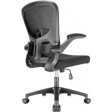 Durrafy Ergonomic Office Chair, Office Armchair with Folding Armrests, Height Adjustable Swivel Chairs...