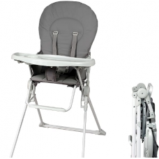Bambisol Fixed Foldable Baby High Chair | Ultra Compact and Lightweight, Removable Adjustable Tablet | Grey