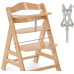 Hauck Alpha Plus Wooden Baby High Chair - Scalable from 6 Months, Adjustable, 5-Point Harness, Safety Bar, Resistant...