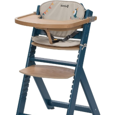 Safety 1st Timba Wooden and Evolutive Baby High Chair with Petrol Blue Cushion