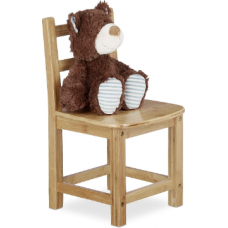 Relaxdays Bamboo children's chair RUSTICO nature children's room wood for girls and boys HxWxD: 50 x 28.5 x 28 cm, nature