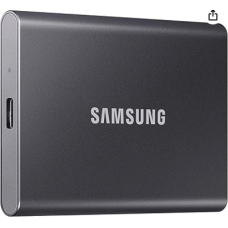 Samsung T7 Portable SSD, 2TB External Solid State Drive, Speeds Up to 1,050MB/s, USB 3.2 Gen 2, Reliable Storage for Gamin...